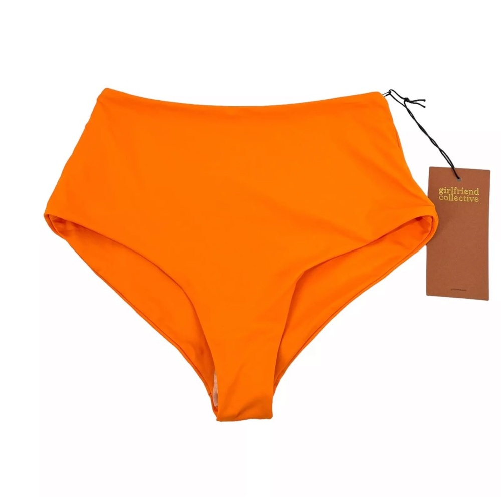 Girlfriend Collective Bikini Bottoms Womens Size XS Bright Orange Stretch